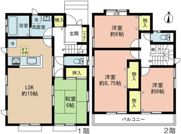 Floor plan. 27,800,000 yen, 4LDK, Land area 120.08 sq m , Building area 100.21 sq m