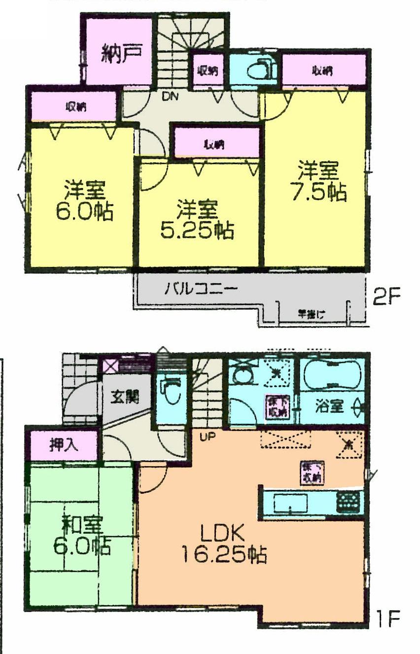 Floor plan. (Building 2), Price 30,900,000 yen, 4LDK, Land area 119.22 sq m , Building area 102.26 sq m