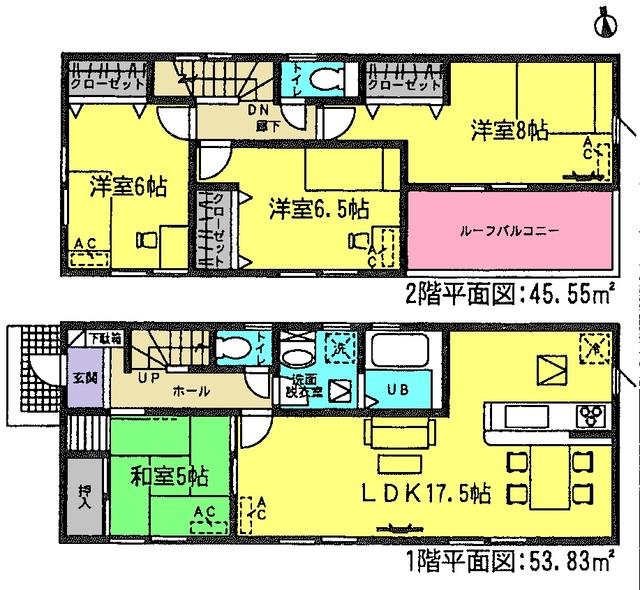 Floor plan. 21.9 million yen, 4LDK, Land area 139.69 sq m , Building area 99.38 sq m 1 Building Floor plan