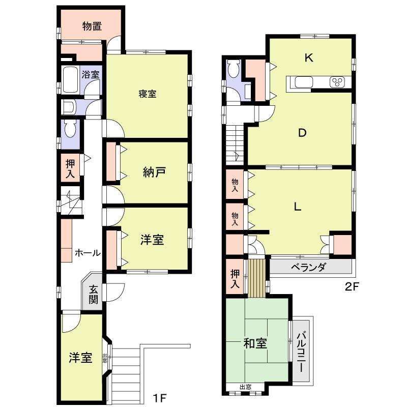 Floor plan. 16.8 million yen, 4LDK + 2S (storeroom), Land area 142.55 sq m , Building area 125.83 sq m 4LDK + 2S