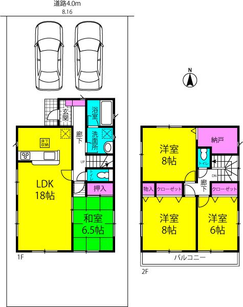 Floor plan. 27 million yen, 4LDK + S (storeroom), Land area 150.93 sq m , Building area 107.73 sq m