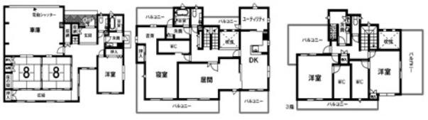 Floor plan. 49,800,000 yen, 6LDK + S (storeroom), Land area 406.15 sq m , Building area 319.88 sq m