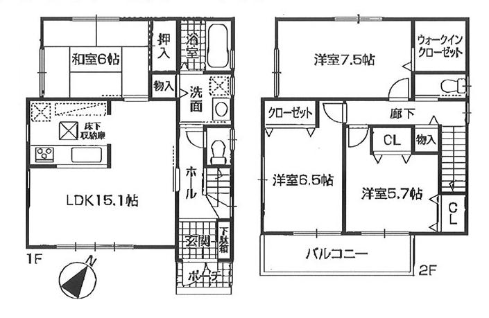 Floor plan. 28.8 million yen, 4LDK, Land area 112.89 sq m , Building area 98.67 sq m