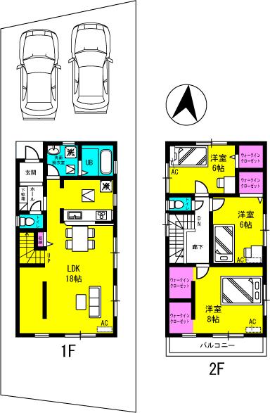 Floor plan. 27.5 million yen, 3LDK, Land area 131.38 sq m , Building area 98.97 sq m