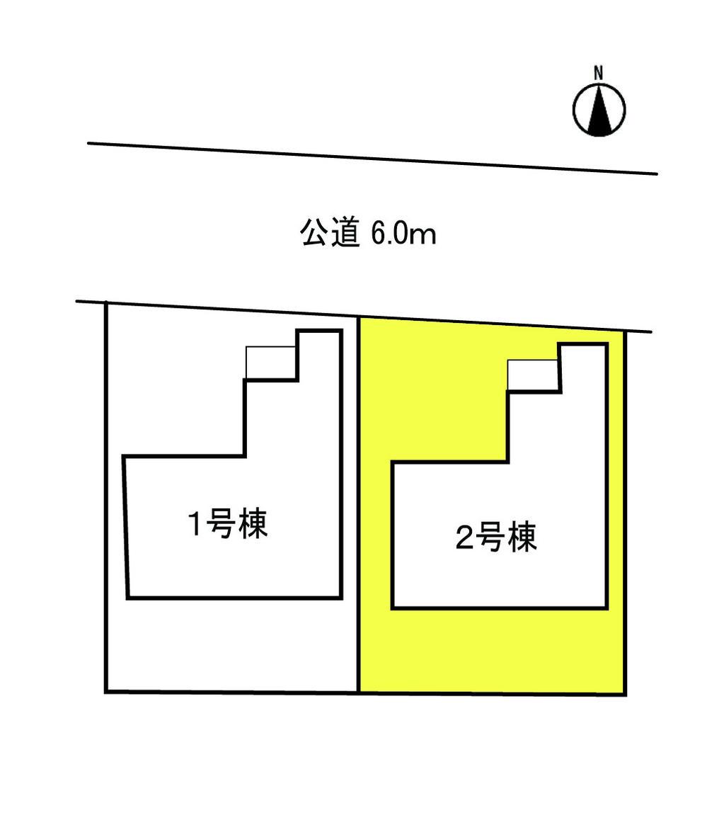 Compartment figure. The property is 2 Building. Shaping land ・ Two cars parallel parking Allowed! 