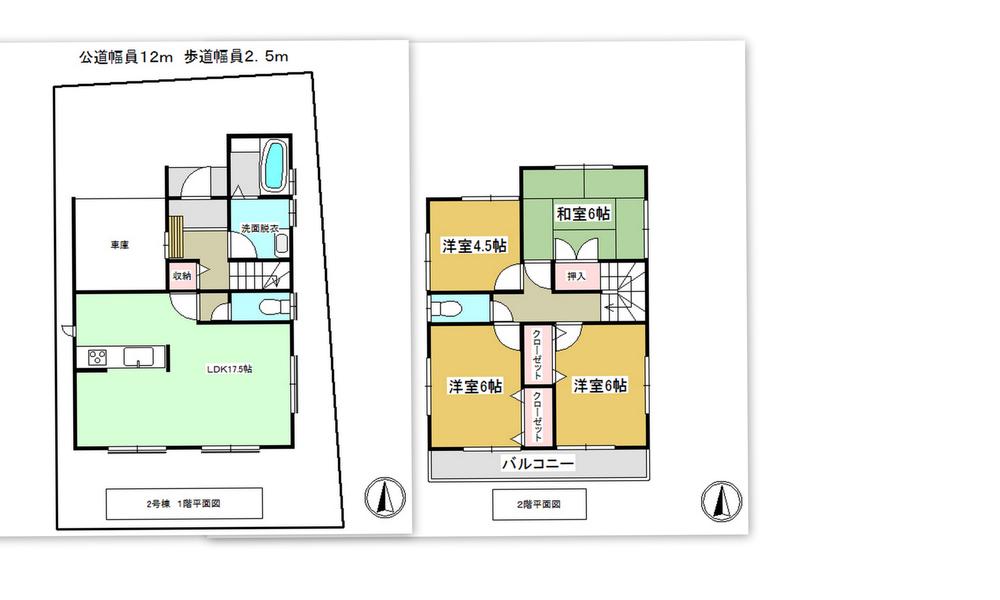 Floor plan. (Building 2), Price 30,700,000 yen, 4LDK, Land area 104.26 sq m , Building area 99.38 sq m