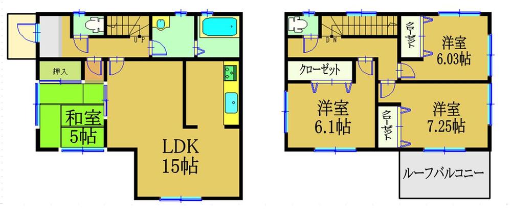 Floor plan. (3 Building), Price 27,800,000 yen, 4LDK, Land area 120.59 sq m , Building area 96.9 sq m