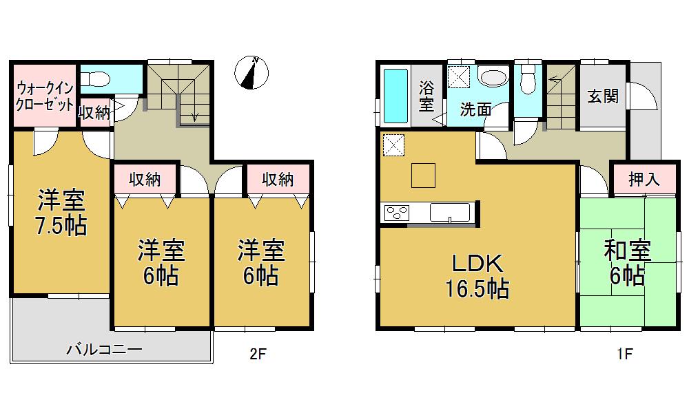 Floor plan. (Building 2), Price 31,800,000 yen, 4LDK, Land area 131.18 sq m , Building area 105.59 sq m