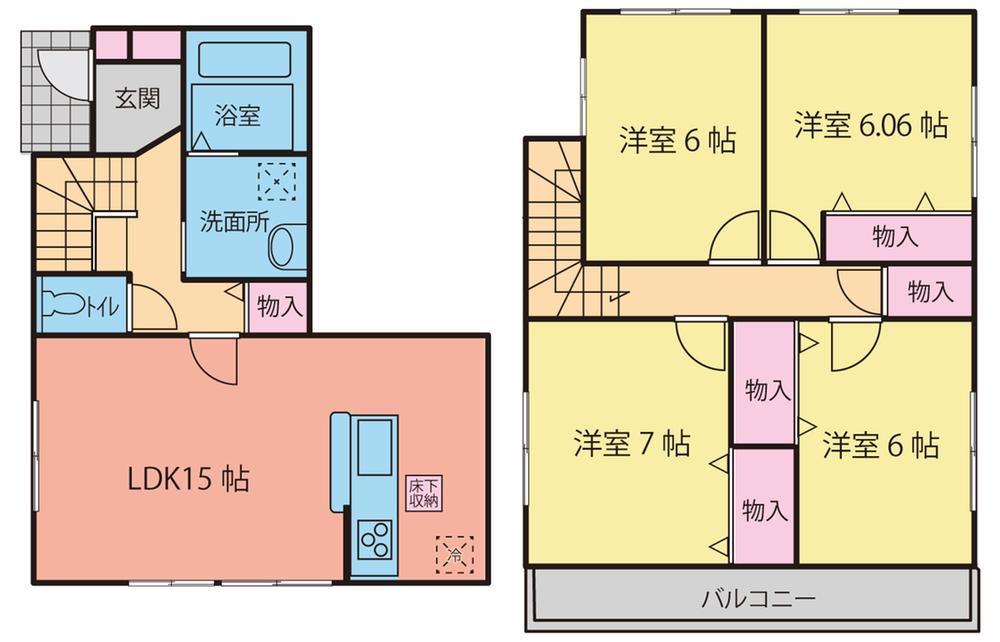Floor plan. (1 Building), Price 29,300,000 yen, 4LDK, Land area 104.88 sq m , Building area 95.07 sq m