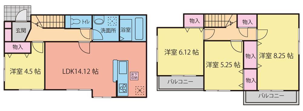 Floor plan. (Building 2), Price 27,800,000 yen, 4LDK, Land area 114.52 sq m , Building area 91.93 sq m