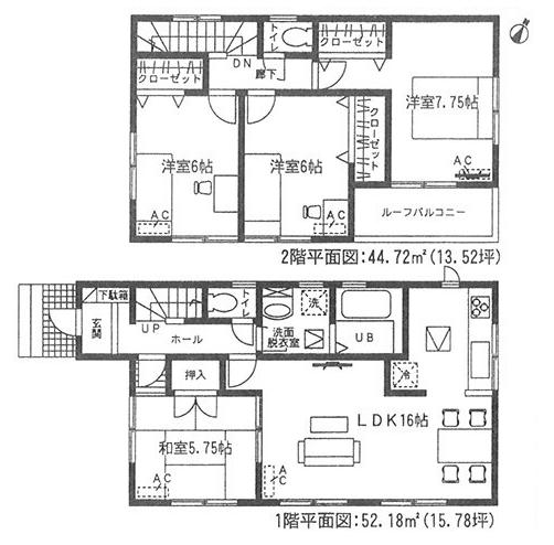Floor plan. 29,800,000 yen, 4LDK, Land area 112.16 sq m , Building area 96.9 sq m