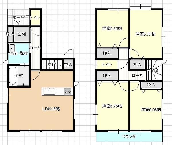 Floor plan. 25,900,000 yen, 4LDK, Land area 107.2 sq m , Building area 95.6 sq m