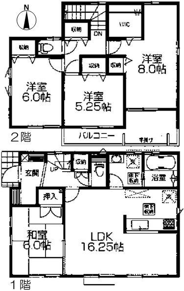 Floor plan. (1 Building), Price 25,900,000 yen, 4LDK, Land area 119.75 sq m , Building area 101.85 sq m