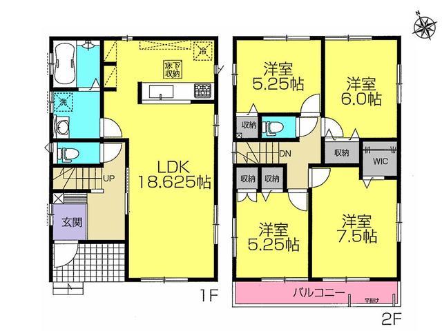 Floor plan. 24,900,000 yen, 4LDK, Land area 107.64 sq m , Building area 98.53 sq m floor plan