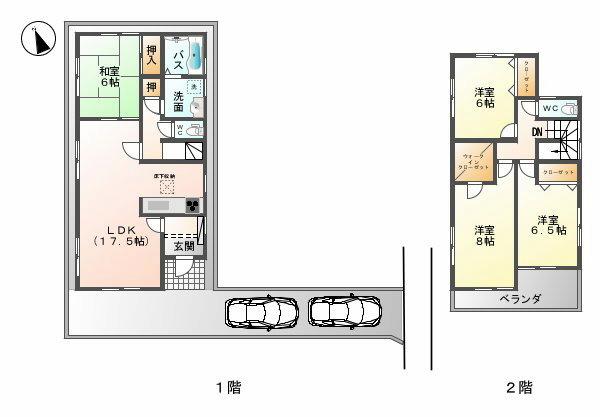 Floor plan. (4 Building), Price 31,800,000 yen, 4LDK, Land area 130.95 sq m , Building area 106 sq m