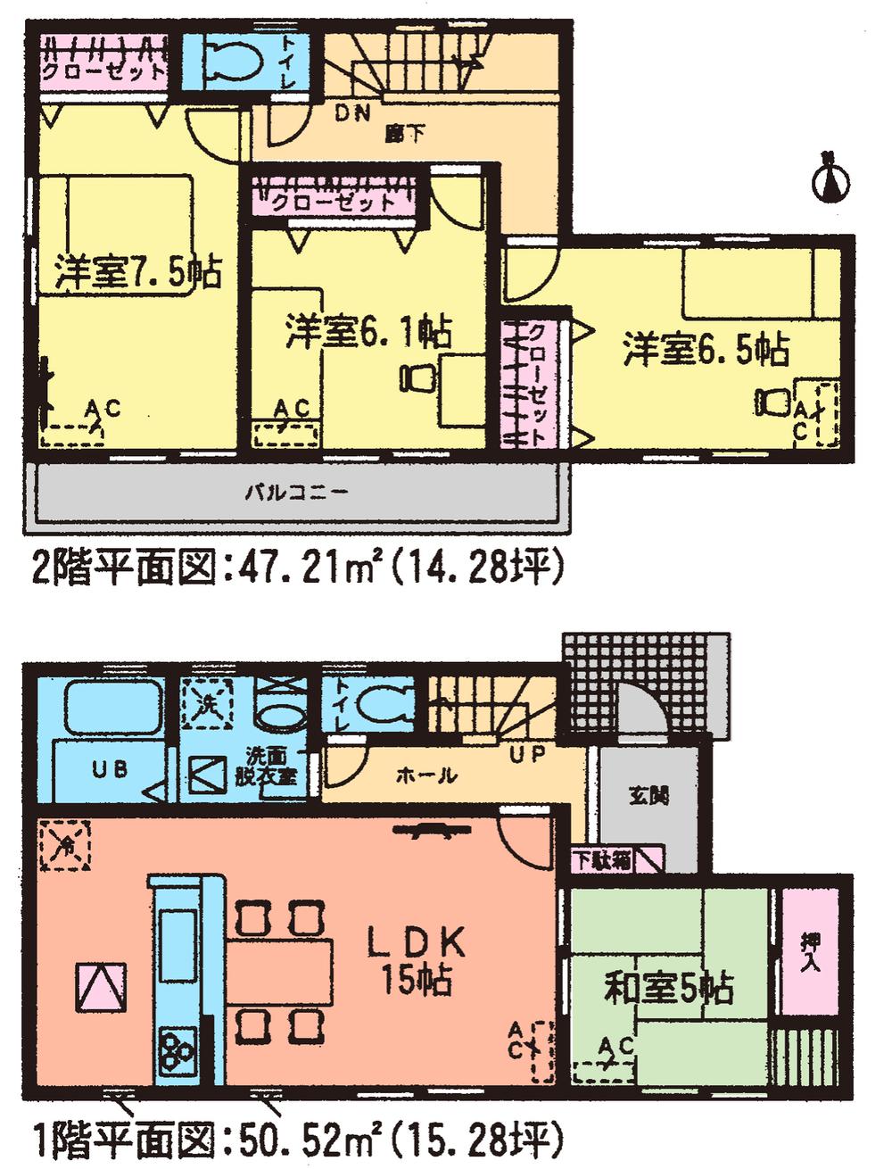 Floor plan. (1 Building), Price 24,800,000 yen, 4LDK, Land area 136.12 sq m , Building area 97.73 sq m