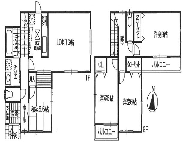 Floor plan. (Building 2), Price 22,800,000 yen, 4LDK, Land area 145.47 sq m , Building area 97.61 sq m