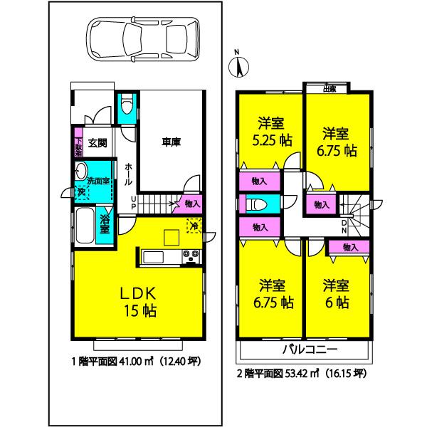 Floor plan. 25,900,000 yen, 4LDK, Land area 107.12 sq m , Building area 106.84 sq m