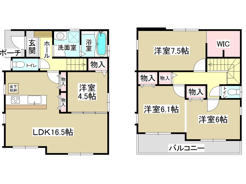 Floor plan. (A Building), Price 35,900,000 yen, 4LDK, Land area 117.79 sq m , Building area 99.99 sq m
