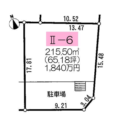 Compartment figure. Land price 18.4 million yen, Land area 215.5 sq m
