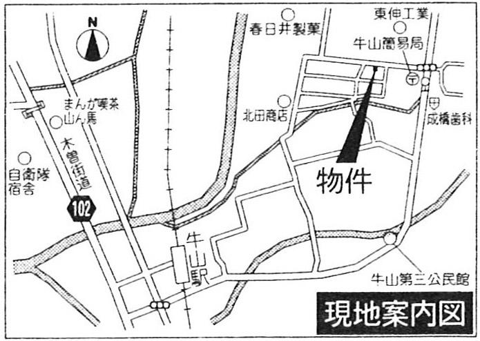 Local guide map. Kasugai Ushiyama-cho Ueda surface in 1148-36