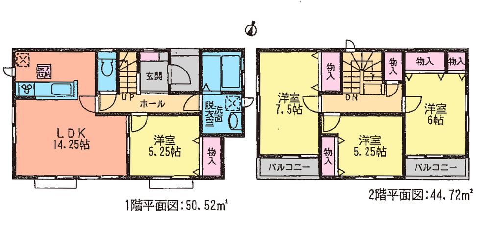 Floor plan. (3 Building), Price 22,900,000 yen, 4LDK, Land area 134.07 sq m , Building area 95.24 sq m