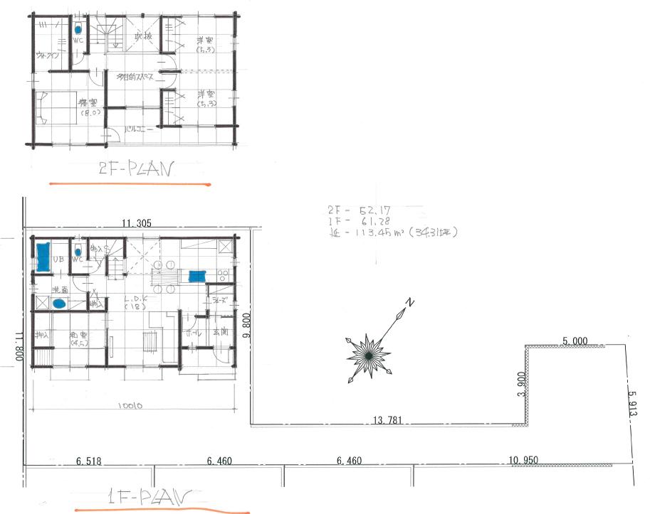 Building plan example (floor plan). Good living environment. Please feel free to contact us.