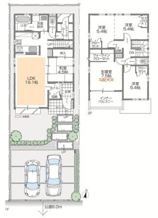 Floor plan. (C Building), Price 34,800,000 yen, 5LDK+2S, Land area 160.16 sq m , Building area 114.29 sq m
