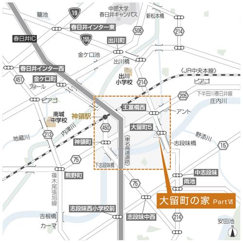 Local guide map. Wide-area view