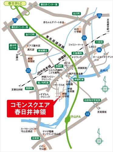 Local guide map. Common Square Kasugai Shinryo guide map