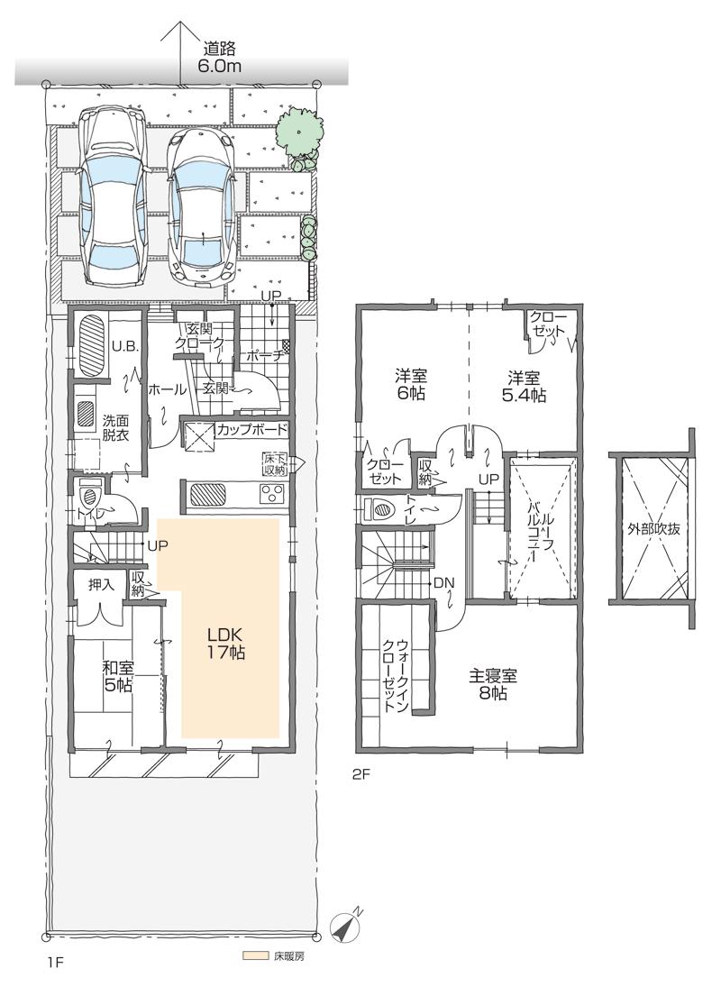 Floor plan. (C Building), Price 36,300,000 yen, 4LDK+2S, Land area 141.29 sq m , Building area 109.9 sq m