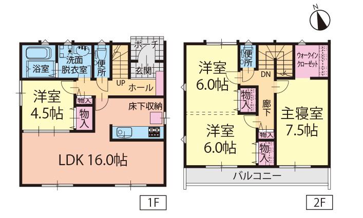 Floor plan. (D Building), Price 27,900,000 yen, 4LDK, Land area 121.55 sq m , Building area 97.73 sq m