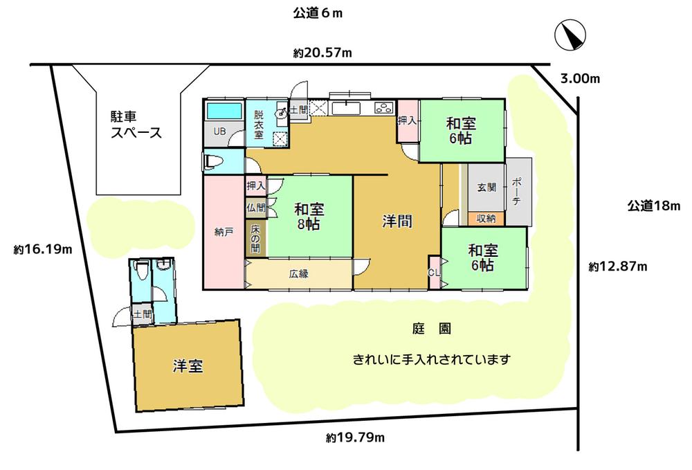 Floor plan. 54,800,000 yen, 3LDK + S (storeroom), Land area 326 sq m , Building area 133.82 sq m