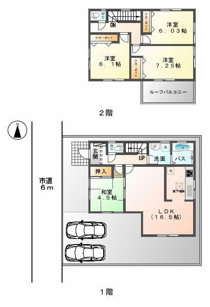 Floor plan. (3 Building), Price 27,800,000 yen, 4LDK, Land area 120.59 sq m , Building area 96.9 sq m