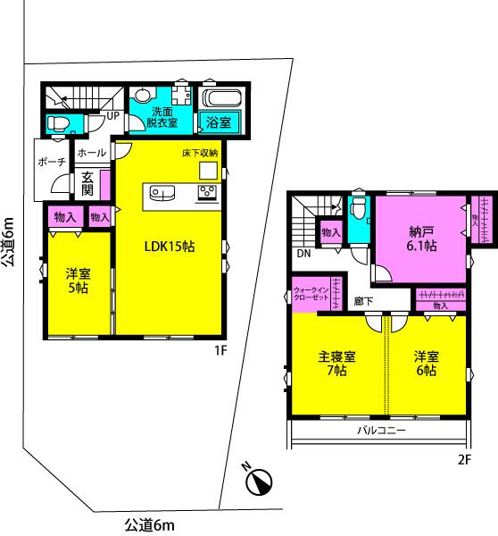 Floor plan. 35,900,000 yen, 4LDK, Land area 104.5 sq m , Building area 98.51 sq m