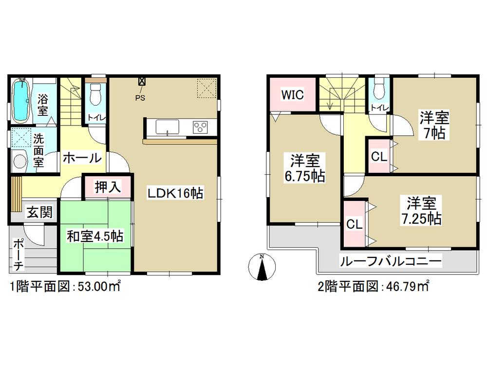 Floor plan. (1 Building), Price 26,800,000 yen, 4LDK, Land area 121.54 sq m , Building area 99.79 sq m