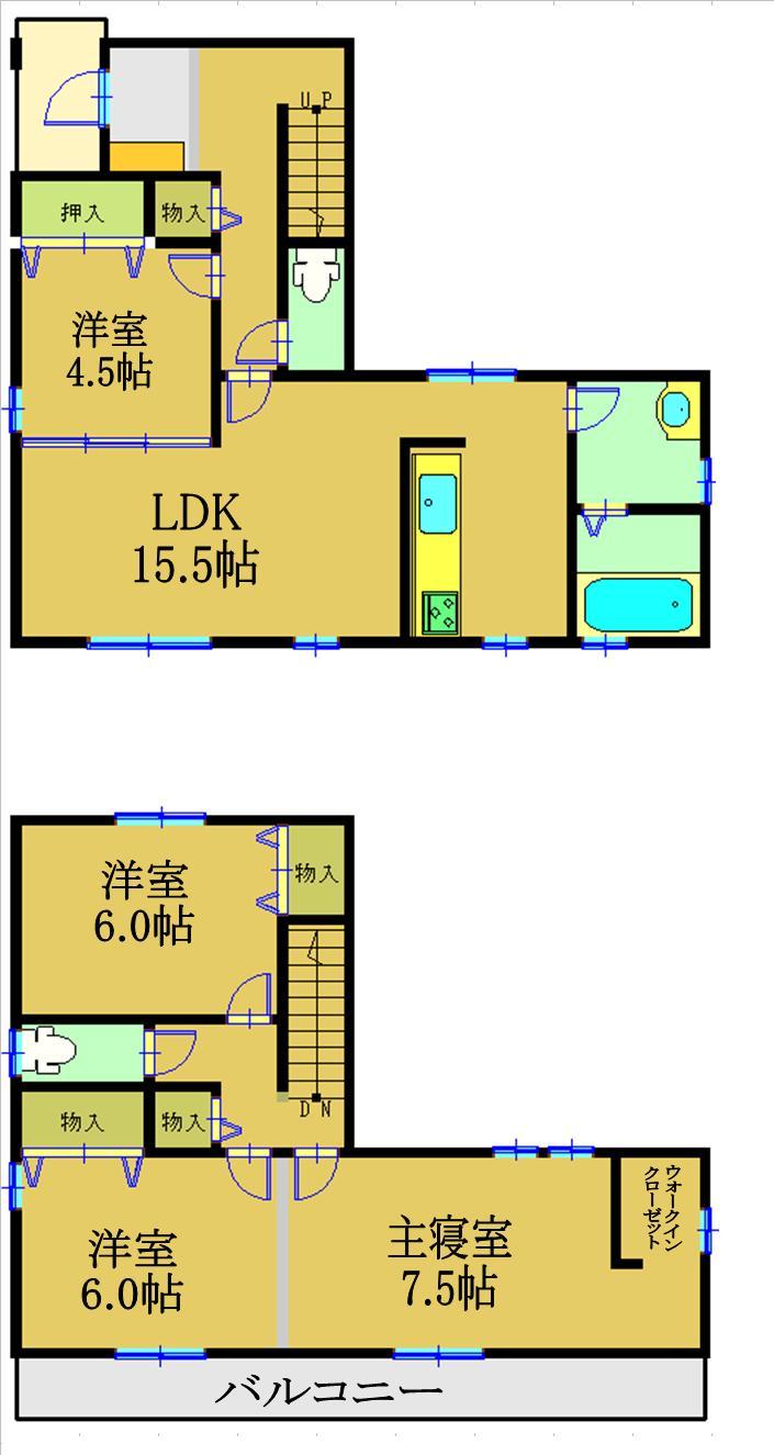 Floor plan. (A Building), Price 29,900,000 yen, 4LDK, Land area 125 sq m , Building area 99.79 sq m