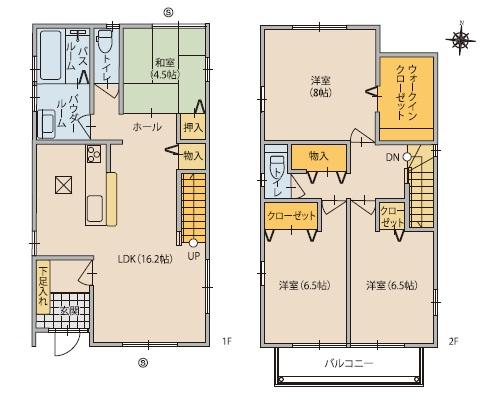 Floor plan. (B Building), Price 31,800,000 yen, 4LDK, Land area 136.02 sq m , Building area 106.83 sq m