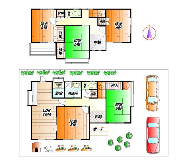 Floor plan. 21,800,000 yen, 5LDK, Land area 159.1 sq m , Building area 105.98 sq m