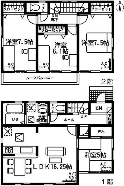Floor plan. (3 Building), Price 26,300,000 yen, 4LDK, Land area 142.7 sq m , Building area 99.8 sq m