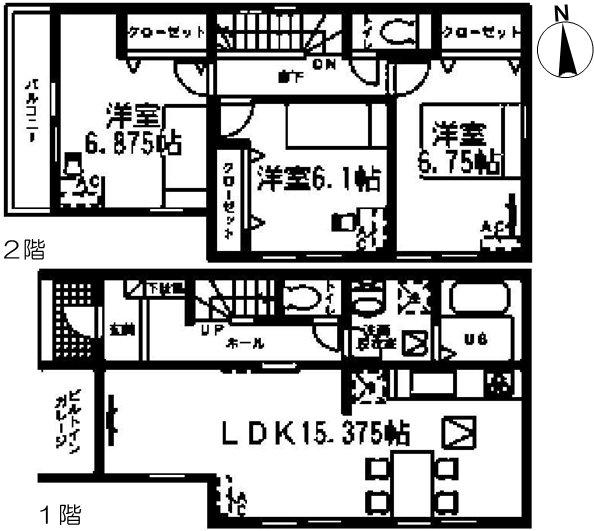 Floor plan. (4 Building), Price 24,900,000 yen, 3LDK, Land area 109.34 sq m , Building area 86.13 sq m