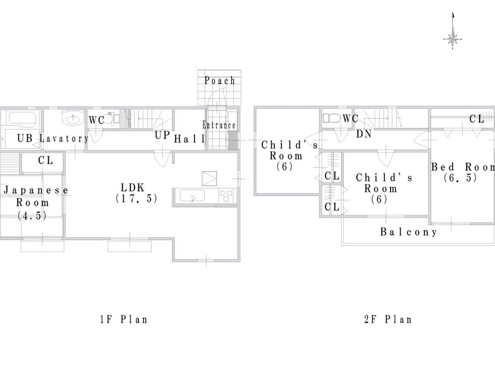 Building plan example (floor plan). Building plan example (No. 2 place) 4LDK, Land price 18.5 million yen, Land area 142.22 sq m , Building price 18.4 million yen, Building area 101.04 sq m