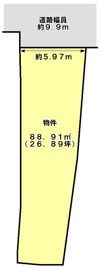 Compartment figure. Land price 9.8 million yen, Land area 88.91 sq m