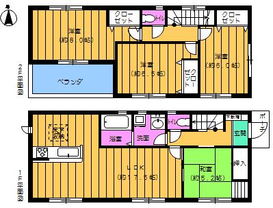Floor plan. (1 Building), Price 29,300,000 yen, 4LDK, Land area 167.01 sq m , Building area 99.38 sq m