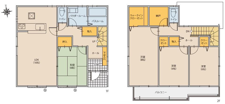 Floor plan. (D House), Price 30,800,000 yen, 4LDK+S, Land area 146.74 sq m , Building area 110.32 sq m