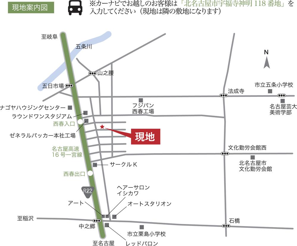 Local guide map. National Route 22 Highway (name Toki bypass) east
