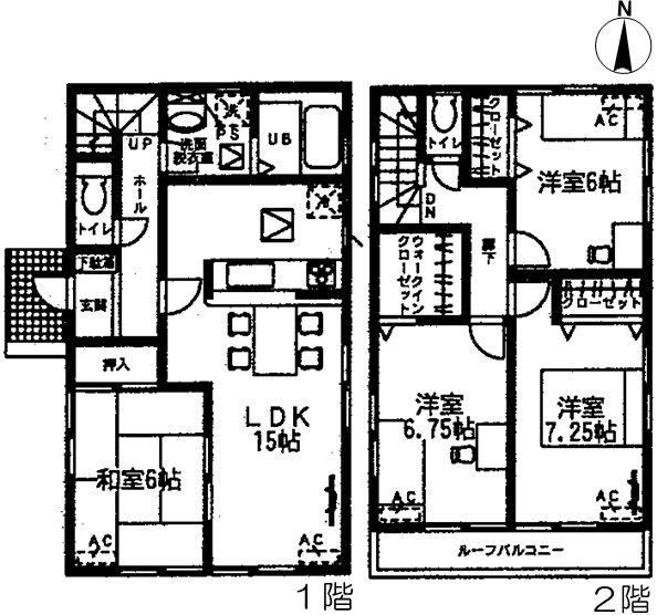 Floor plan. (Building 2), Price 21.3 million yen, 4LDK, Land area 140.82 sq m , Building area 99.39 sq m
