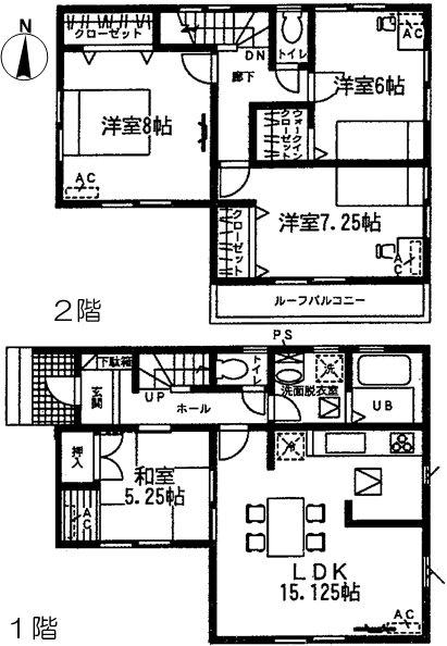 Floor plan. (3 Building), Price 25,800,000 yen, 4LDK, Land area 123.8 sq m , Building area 98.35 sq m