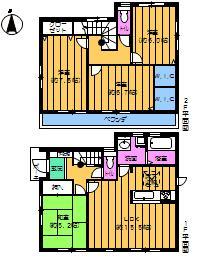 Floor plan. (5 Building), Price 21.3 million yen, 4LDK, Land area 141.66 sq m , Building area 98.96 sq m