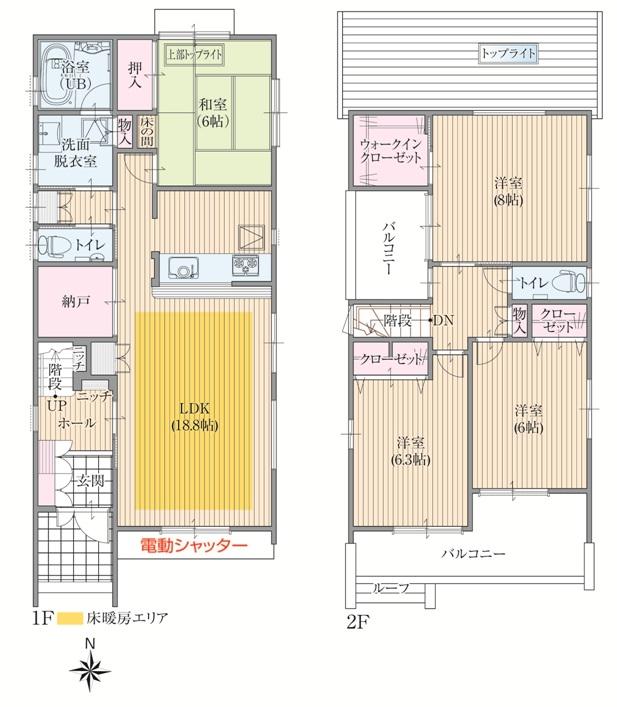 Floor plan. (T4), Price 44,800,000 yen, 4LDK, Land area 184.26 sq m , Building area 111.17 sq m